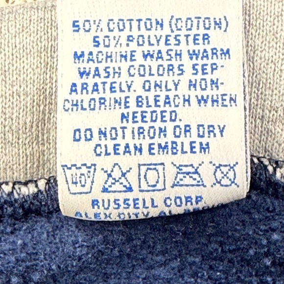 Vintage Russell Athletic Quarter Zip Sweatshirt USA Navy Blue XXL 90s - Picture 4 of 8